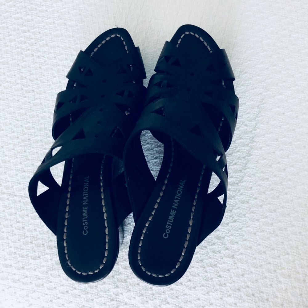 Costume  National Black Platforms Wedges  Size 10